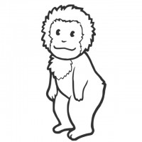 日本猿の線画