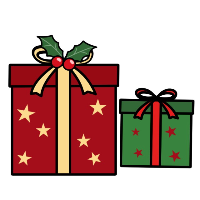 2個のクリスマスプレゼント | 無料イラスト素材｜素材ラボ