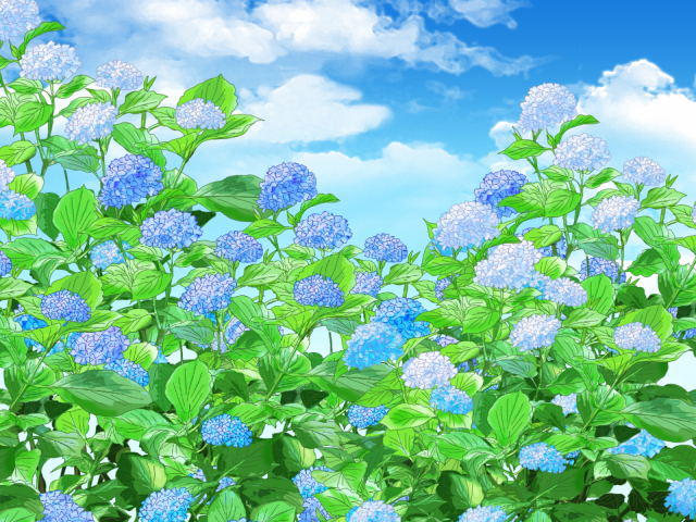 青い紫陽花の背景 | 無料イラスト素材｜素材ラボ
