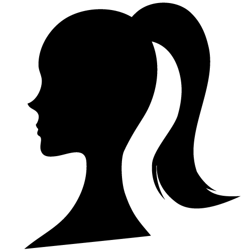横顔の女性シルエット 無料イラスト素材｜素材ラボ