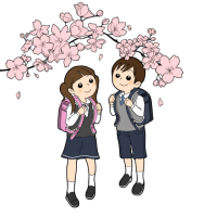 桜と小学生(入学…