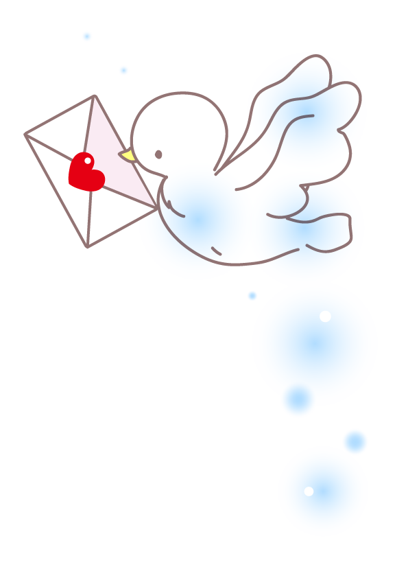 手紙を運ぶ青い鳥のイラスト 無料イラスト素材｜素材ラボ