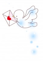 手紙を運ぶ青い鳥…