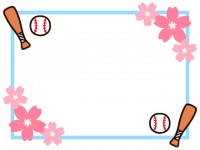 野球と春の桜のフ…