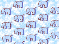 象のパターン（青…