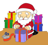 プレゼントを包む…