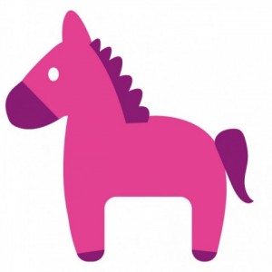 ピンクの馬