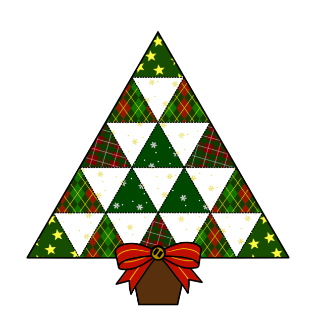 クリスマスツリー パッチワーク２ｂ 無料イラスト素材 素材ラボ