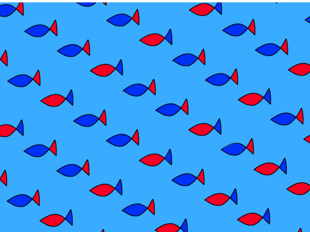 ブルーの魚のパターン