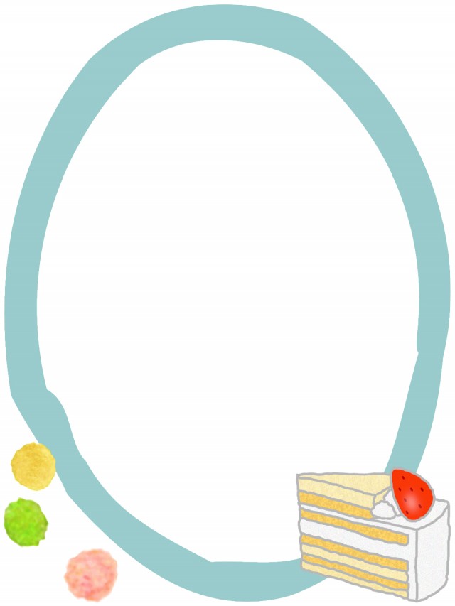 パステルケーキのフレームシンプル飾り枠背景イラスト