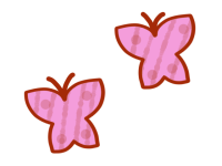2匹の蝶(ピンク…