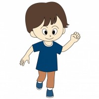 走っている男の子