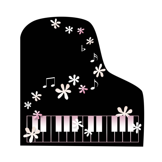 花の降るピアノ 無料イラスト素材 素材ラボ