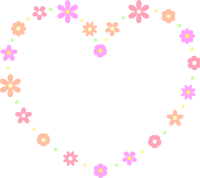 シンプルな花のハート型フレーム Csai Png 無料イラスト素材 素材ラボ