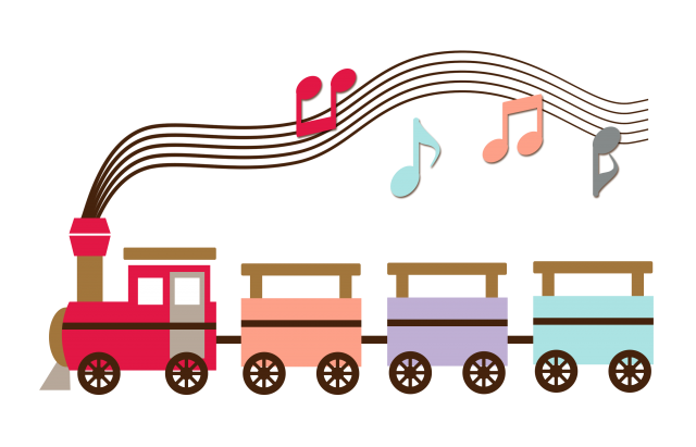 汽車ぽっぽの音楽 無料イラスト素材 素材ラボ