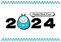 青い2024年賀…