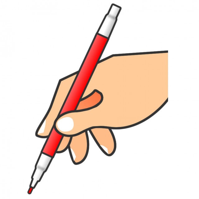 赤ペンを持つ手 | 無料イラスト素材｜素材ラボ