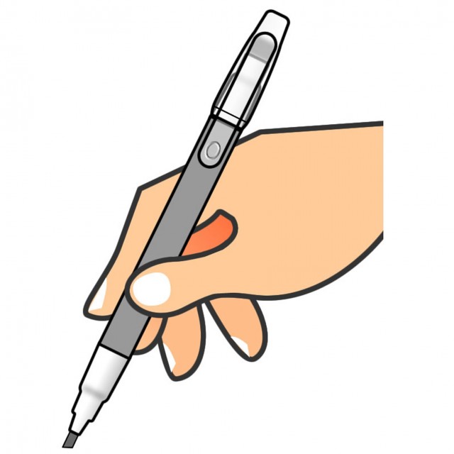 グレーのペンを持つ手 無料イラスト素材 素材ラボ