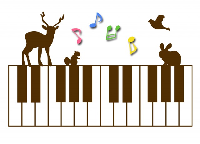 ピアノと動物 無料イラスト素材 素材ラボ