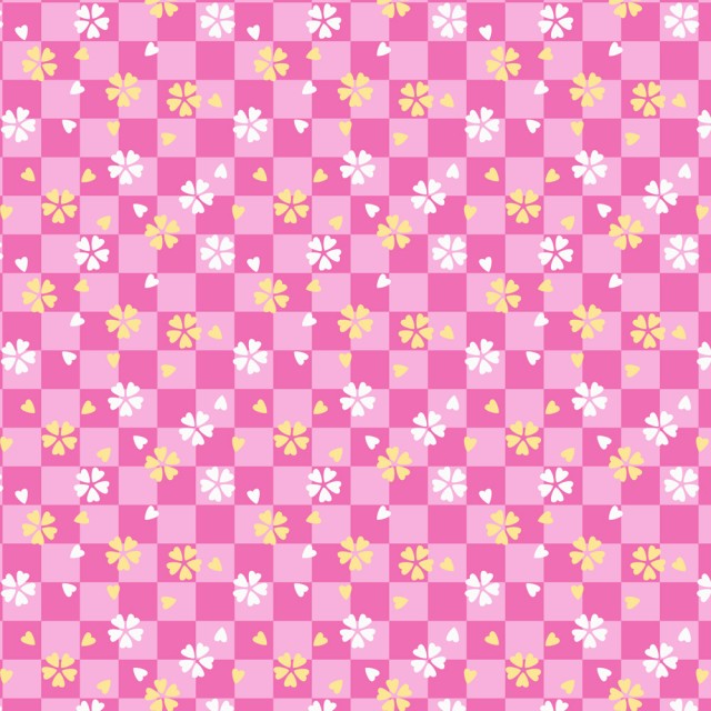 市松模様と桜パターン背景 Csai Jpg 無料イラスト素材 素材ラボ