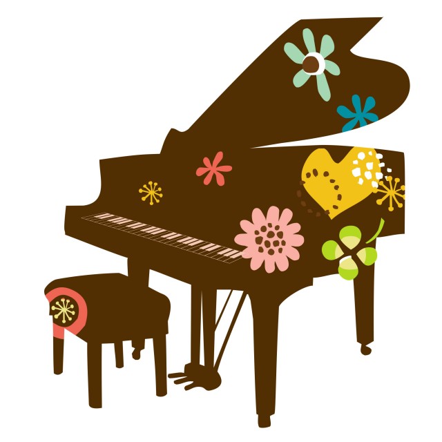 お花の弾むピアノ 無料イラスト素材 素材ラボ