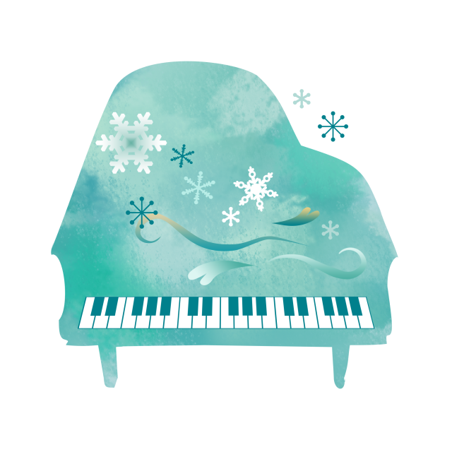 冬のピアノ 無料イラスト素材 素材ラボ