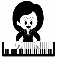 ピアノを弾く女性…