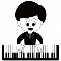 ピアノを弾く男性…