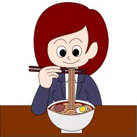 ラーメンを食べる…