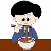 ラーメンを食べる…