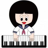 ピアノを弾く女子…