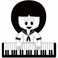 ピアノを弾く女子…