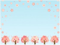 青空と桜の木の背…