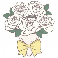 白い薔薇の花束