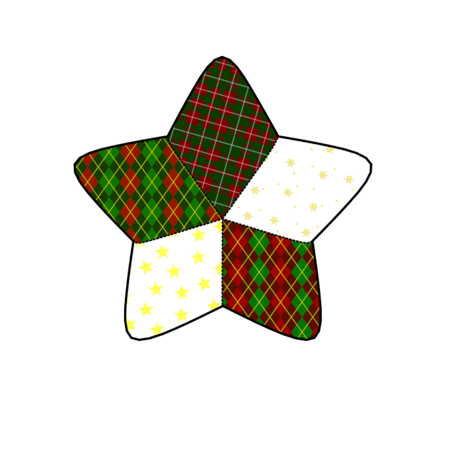 クリスマス パッチワークの星２ａ 無料イラスト素材 素材ラボ