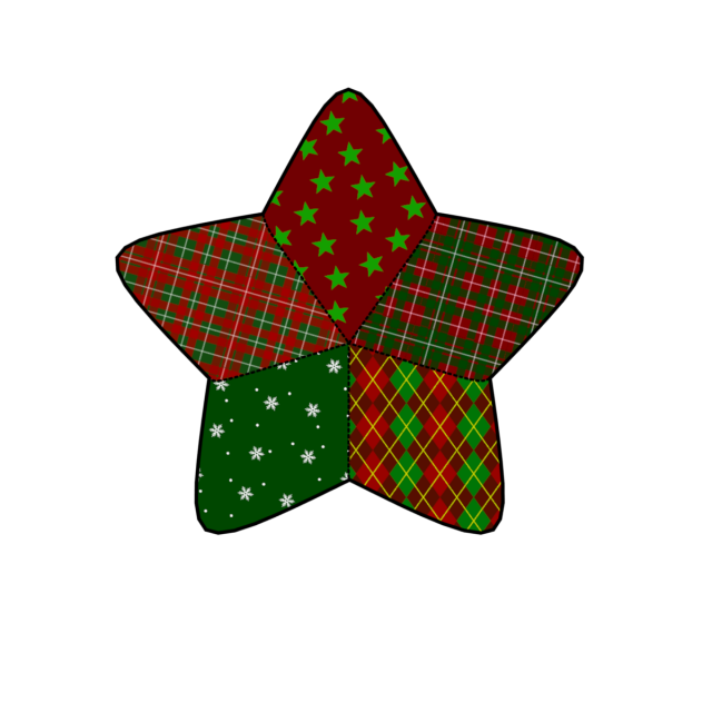 クリスマス パッチワークの星２ｂ 無料イラスト素材 素材ラボ
