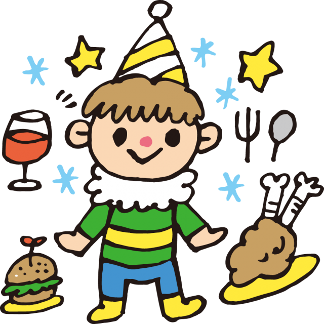 男の子とクリスマスパーティー 無料イラスト素材 素材ラボ