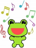 蛙と音符の壁紙素…