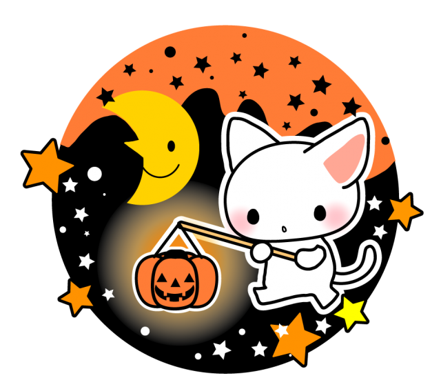 ハロウィンイラスト 猫とジャックランタン 無料イラスト素材 素材ラボ