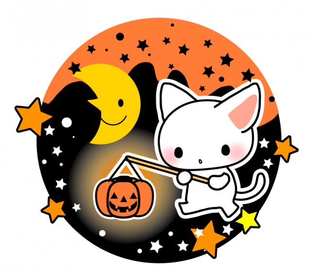 ハロウィンイラスト 猫とジャックランタン 無料イラスト素材 素材ラボ