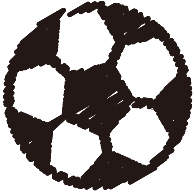 サッカーボール クレヨン風 無料イラスト素材 素材ラボ