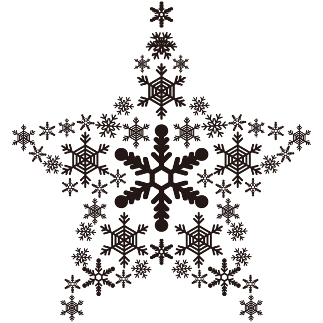 雪の結晶と星のシルエット スター 無料イラスト素材 素材ラボ