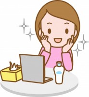 スキンケアをする…
