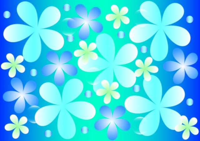 ブルー花柄 無料イラスト素材 素材ラボ
