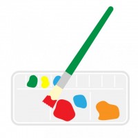 絵の具をおいたパ…