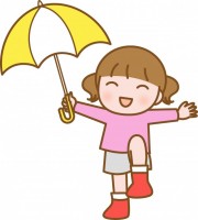 傘をさした女の子
