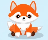 かわいい二尾の狐…