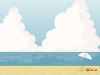 夏の空と海の背景