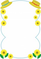 ひまわりの花と麦…