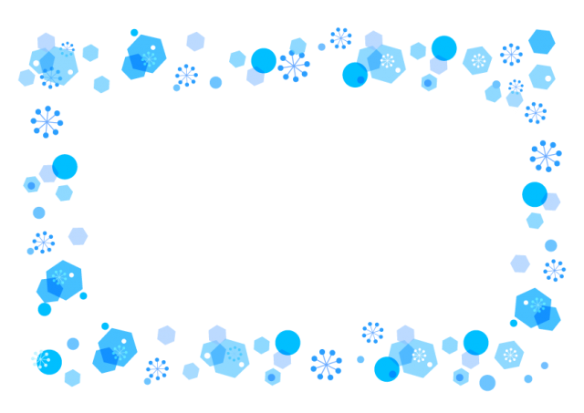 雪の結晶 青のフレーム飾り枠 無料イラスト素材 素材ラボ